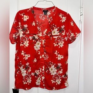 Blouse, Rue21, Medium, Red Floral
